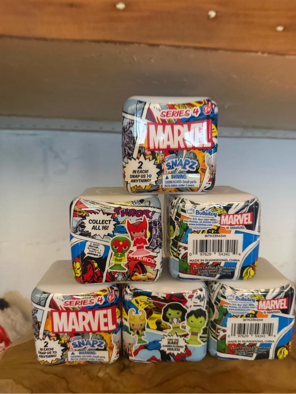 NEW Marvel Series 4 Chibi Snapz Mystery Mini Toy - Lot of 6